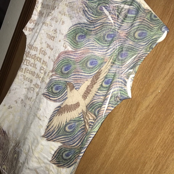 180 Degrees Brand Large Peacock Script Feathers  USA - Picture 6 of 8